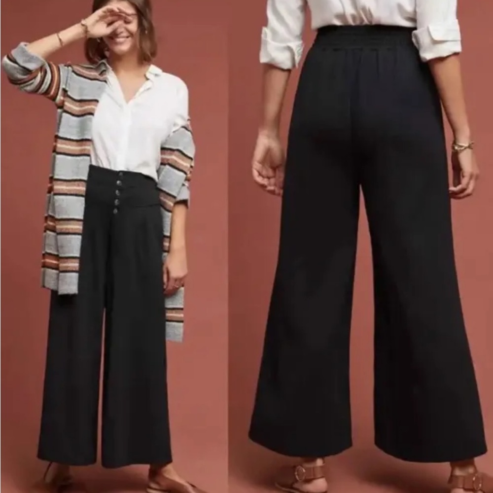 ETT:TWA by Anthropologie Black Lucerne Wide  Leg Pants L